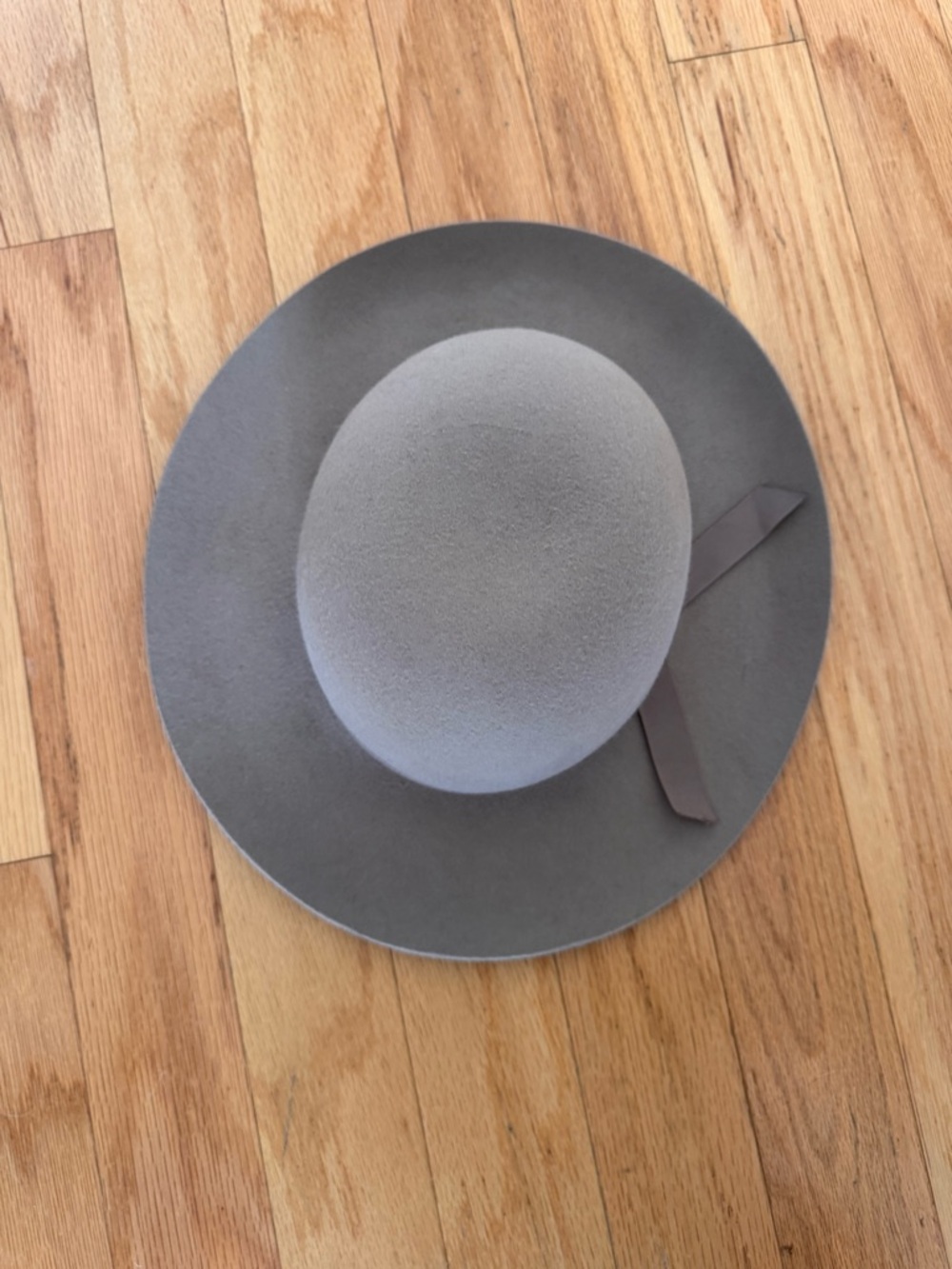 Wide Brim Wool Fedora Hat in Light Gray